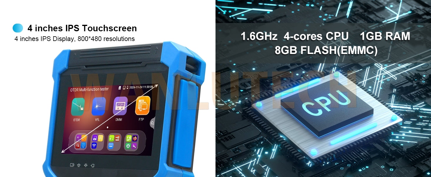 WANLUTECH OTDR Tester Optical Power Meter Visual Fault Locator Optical Loss Test Event map Essential Tool for Fiber Optical Cable Network Testing Ethernet Cable Testing MOT-35