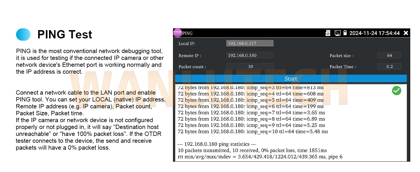 WANLUTECH OTDR Tester Optical Power Meter Visual Fault Locator Optical Loss Test Event map Essential Tool for Fiber Optical Cable Network Testing Ethernet Cable Testing MOT-35