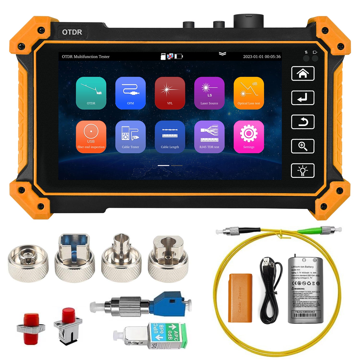 WANLUTECH OTDR Optical Power Meter Visual Fault Locator Optical Loss Test Event Map Essential Tool for Fiber Cable Network Testing MOT-51