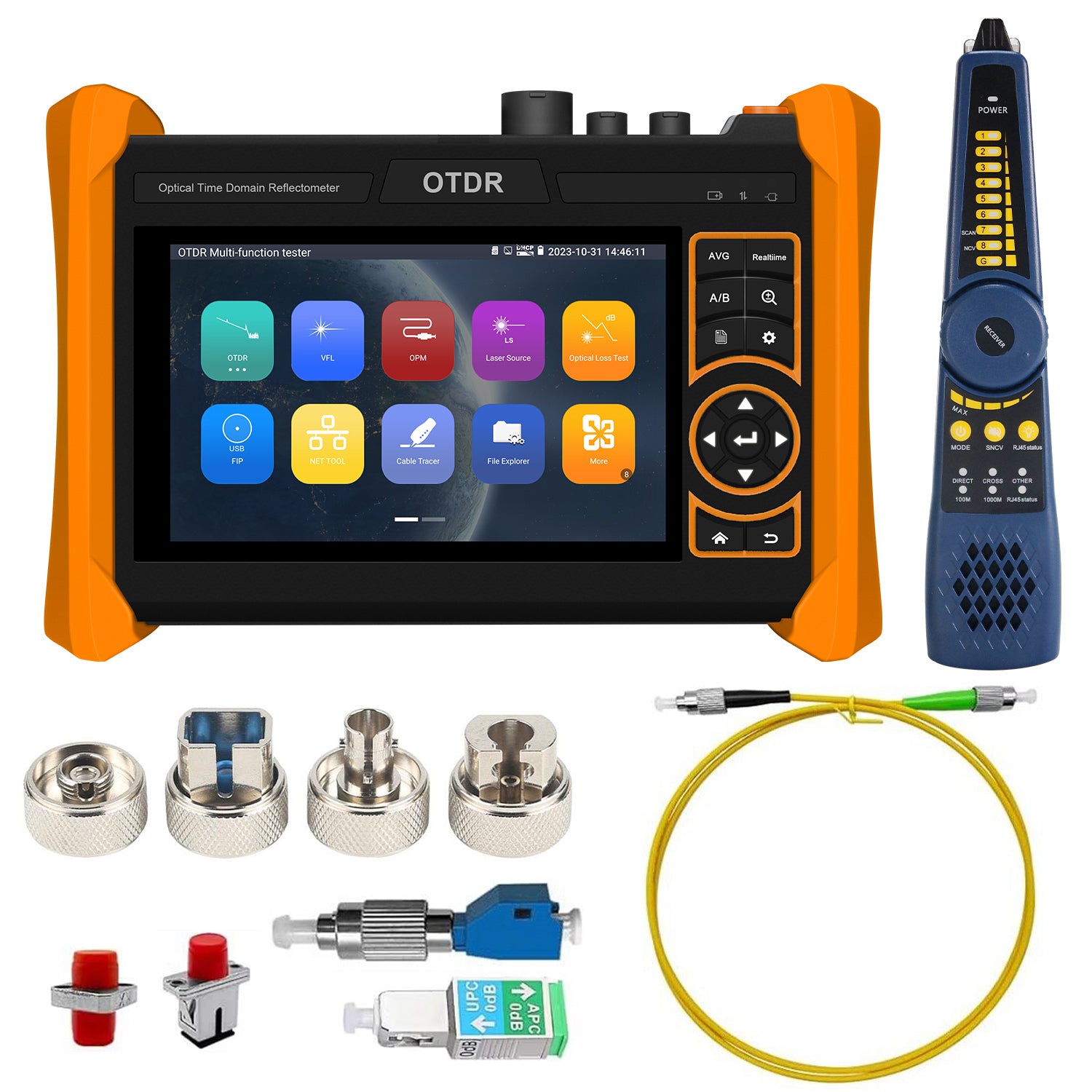 WANLUTECH OTDR Optical Power Meter Visual Fault Locator Optical Loss Test Event Map Essential Tool for Fiber Cable Network Testing MOT-65 
