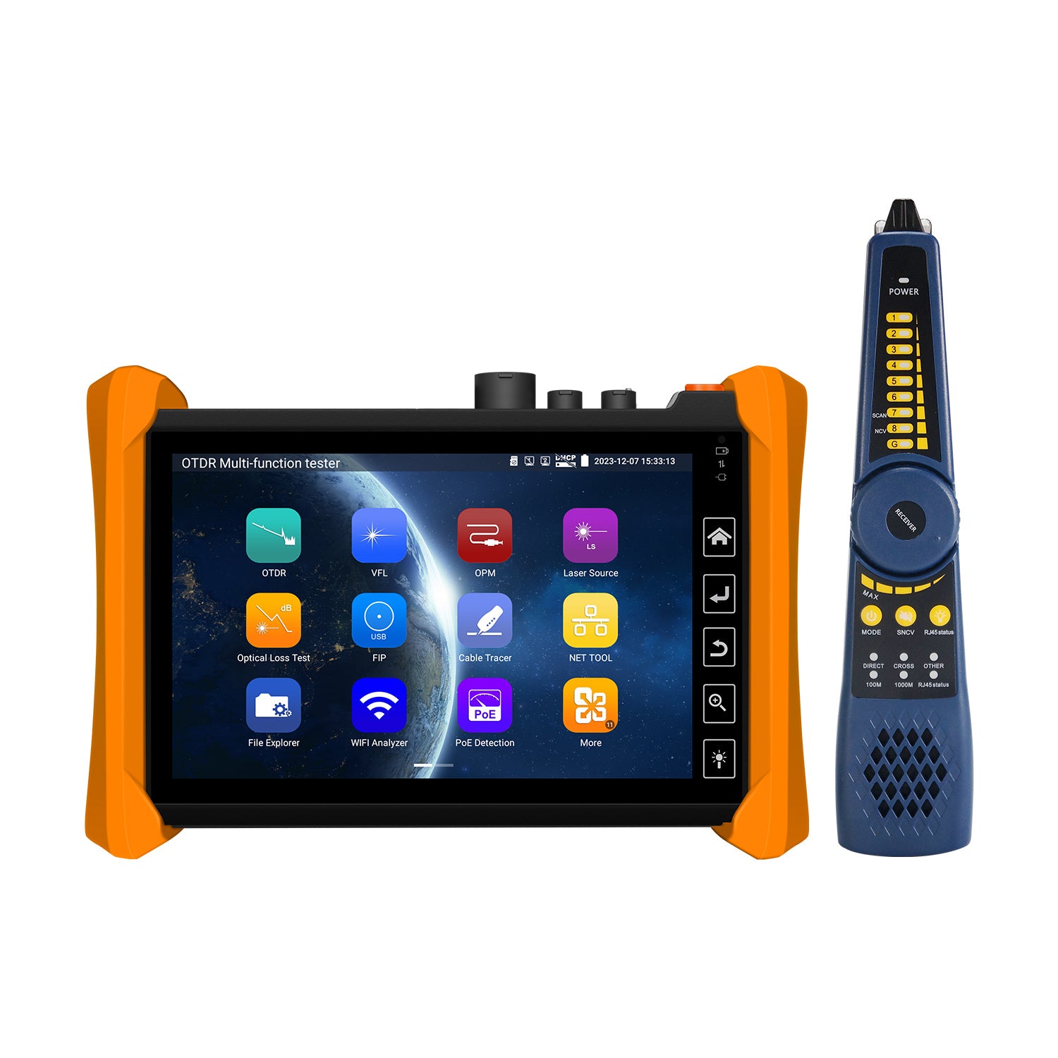 WANLUTECH OTDR Optical Power Meter Visual Fault Locator Optical Loss Test Event Map Essential Tool for Fiber Cable Network Testing MOT-73