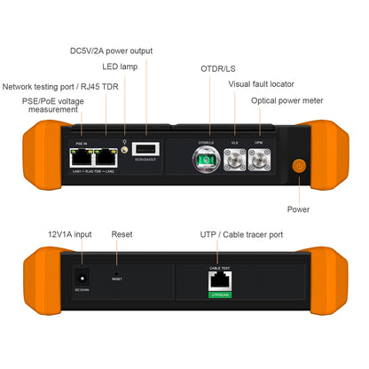 WANLUTECH OTDR Optical Power Meter Visual Fault Locator Optical Loss Test Event Map Essential Tool for Fiber Cable Network Testing MOT-73
