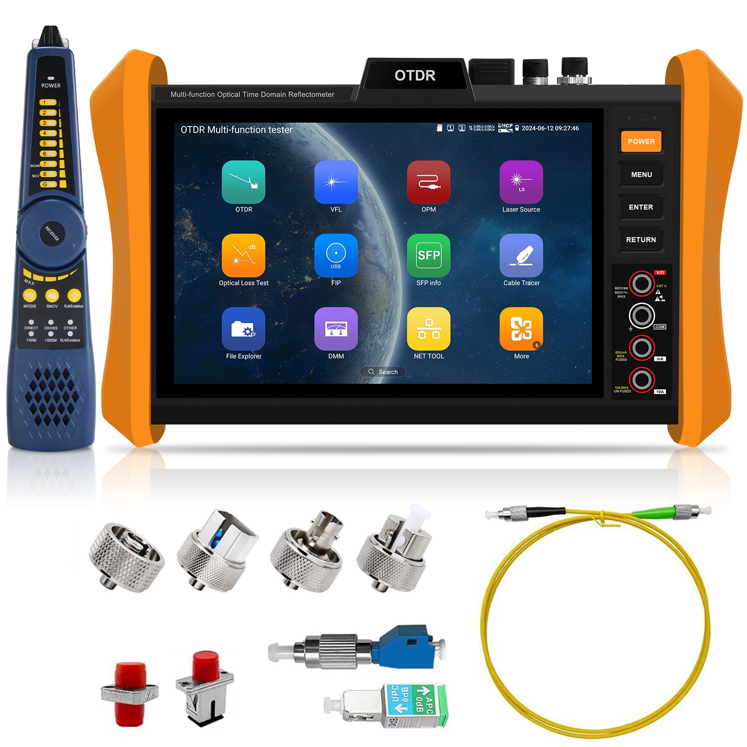 WANLUTECH OTDR Optical Power Meter Visual Fault Locator Optical Loss Test Event Map Essential Tool for Fiber Cable Network Testing MOT-85