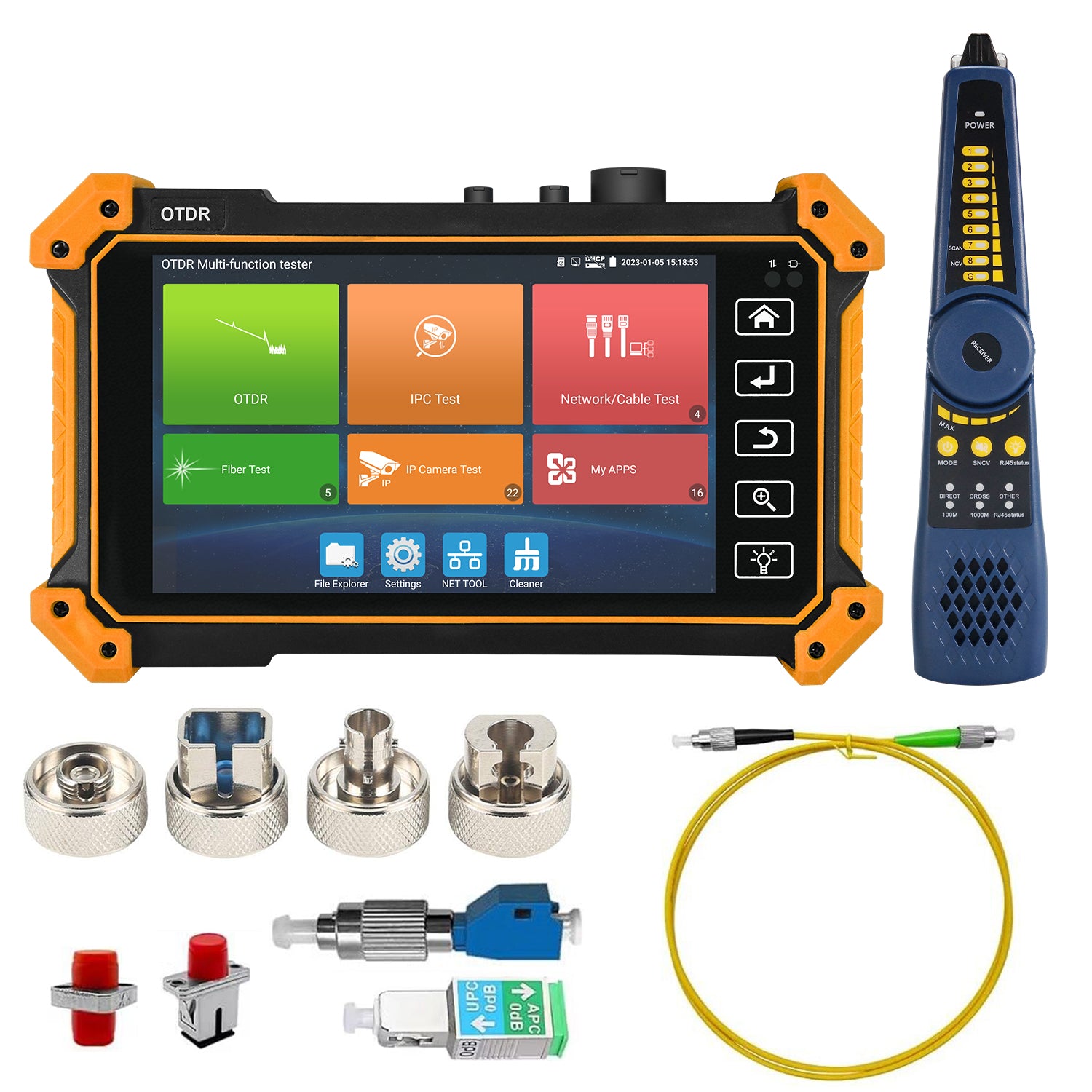 WANLUTECH OTDR IPC Tester Essential Tool for Surveillance Camera Fiber Cable Network Testing MT-5500