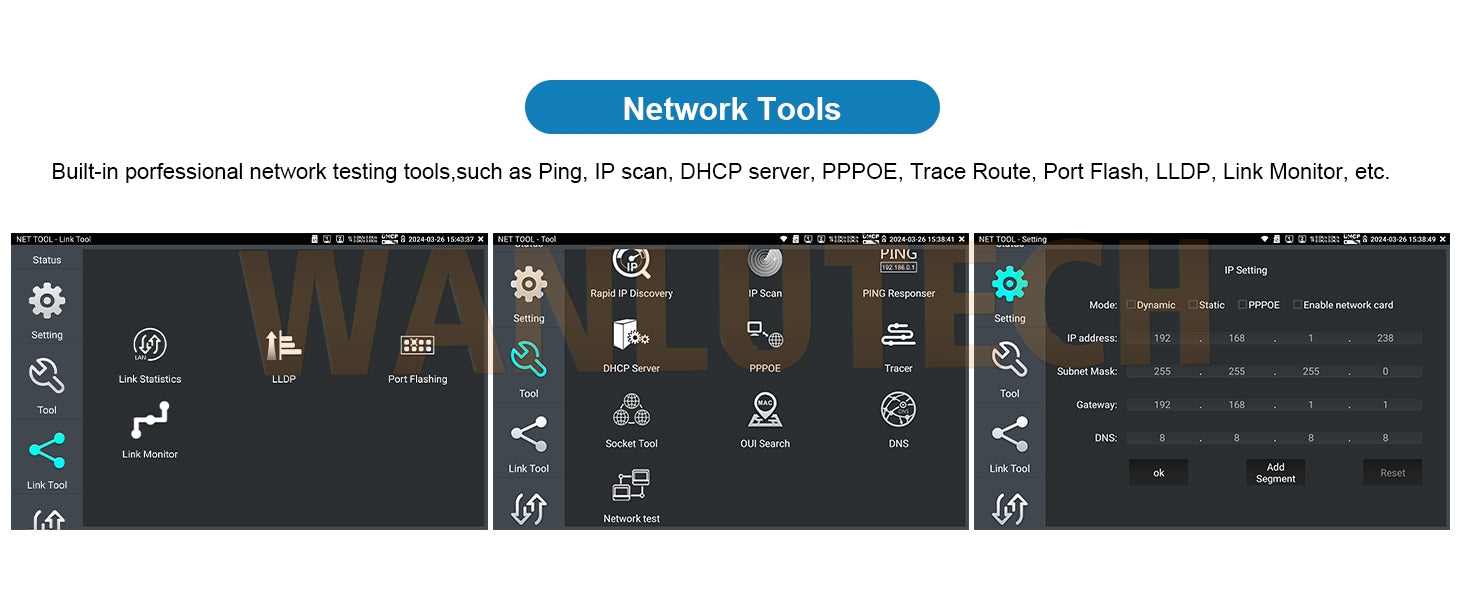 WANLUTECH OTDR IPC Tester Essential Tool for Surveillance Camera Fiber Cable Network Testing MT-5500