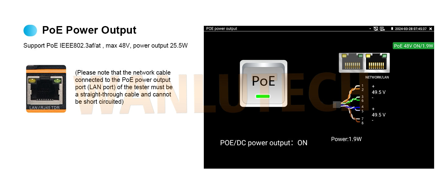 WANLUTECH OTDR IPC Tester Essential Tool for Surveillance Camera Fiber Cable Network Testing MT-5500