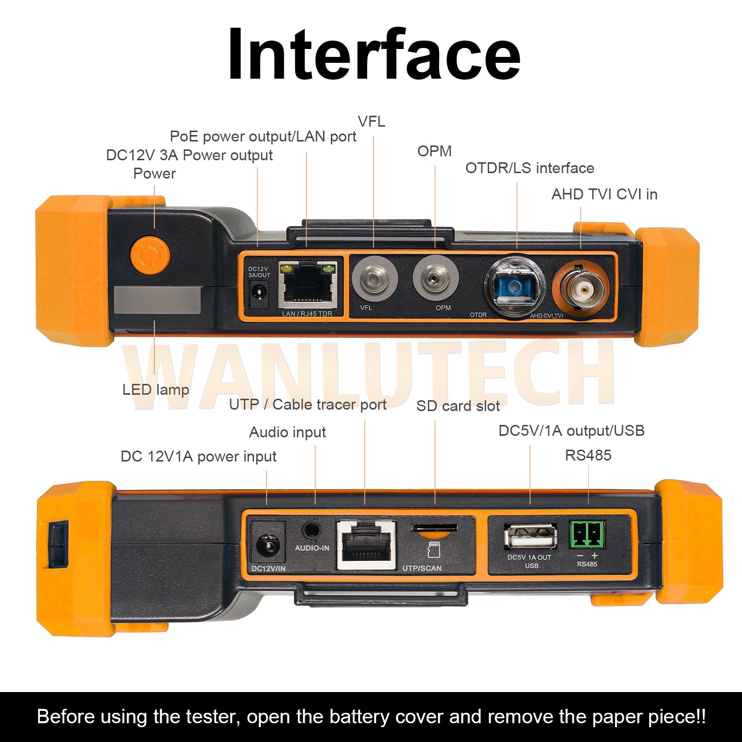 WANLUTECH OTDR CCTV Tester Essential Tool for Surveillance Camera Fiber Cable Network Testing MT-5510