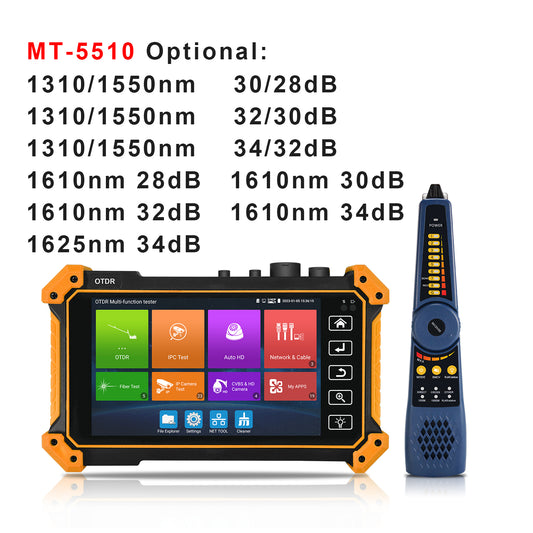 WANLUTECH OTDR CCTV Tester Essential Tool for Surveillance Camera Fiber Cable Network Testing MT-5510