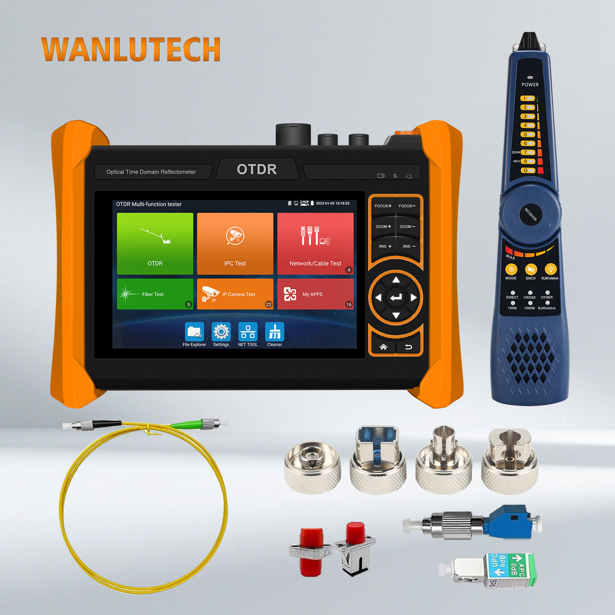 WANLUTECH OTDR IPC Tester Essential Tool for Surveillance Camera Fiber Cable Network Testing  MT-6500