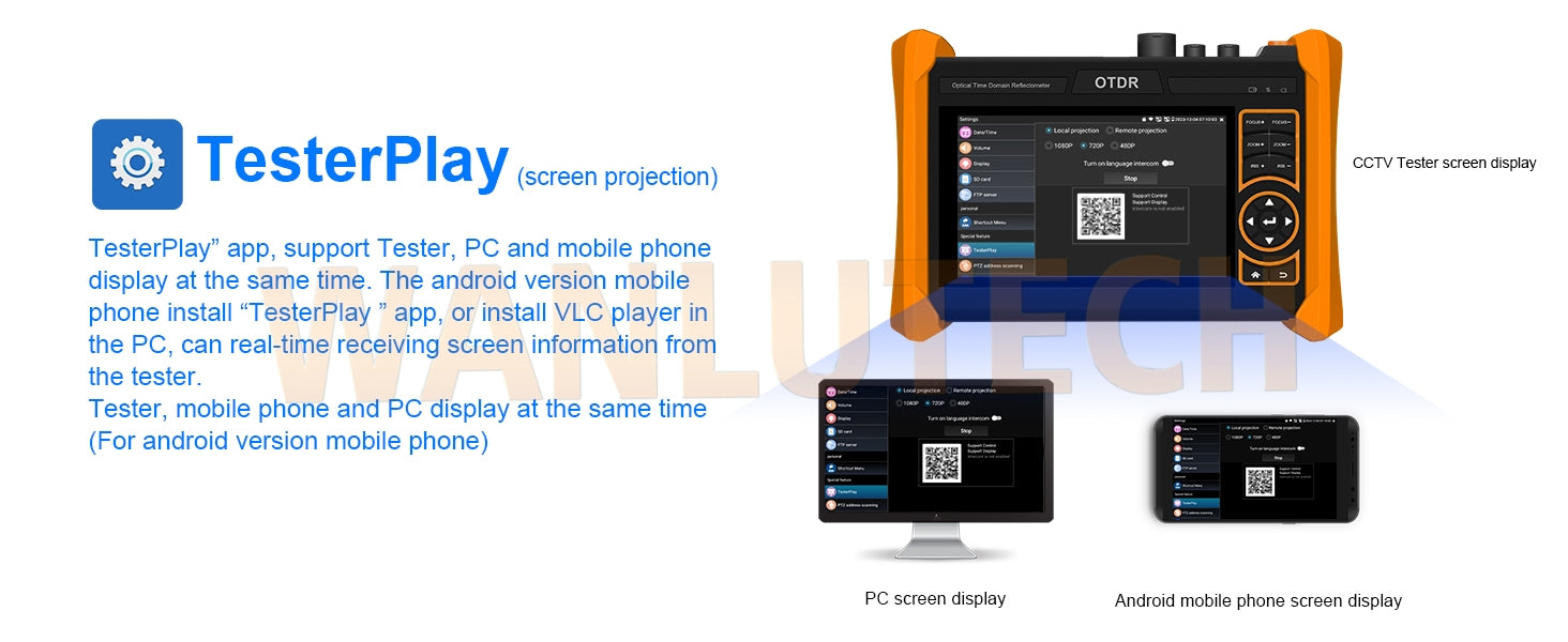 WANLUTECH OTDR IPC Tester Essential Tool for Surveillance Camera Fiber Cable Network Testing  MT-6500