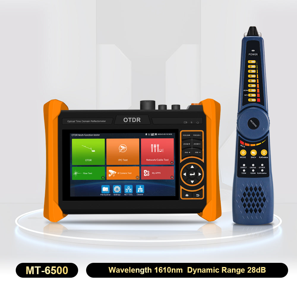 WANLUTECH OTDR IPC Tester Essential Tool for Surveillance Camera Fiber Cable Network Testing  MT-6500