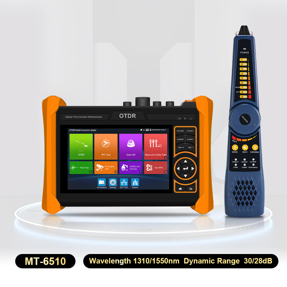 WANLUTECH OTDR CCTV Tester Essential Tool for Surveillance Camera Fiber Cable Network Testing MT-6510