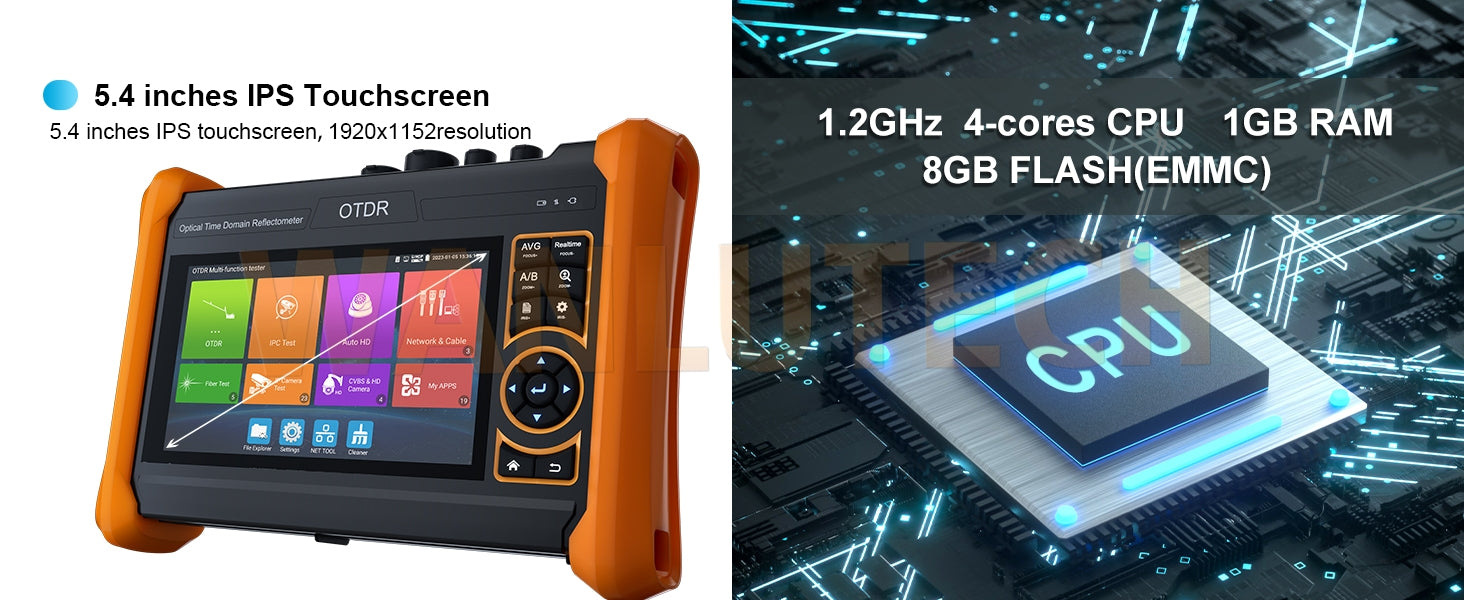 WANLUTECH OTDR CCTV Tester Essential Tool for Surveillance Camera Fiber Cable Network Testing MT-6510