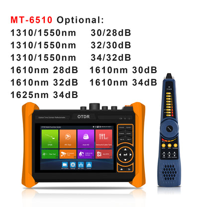 WANLUTECH OTDR CCTV Tester Essential Tool for Surveillance Camera Fiber Cable Network Testing MT-6510