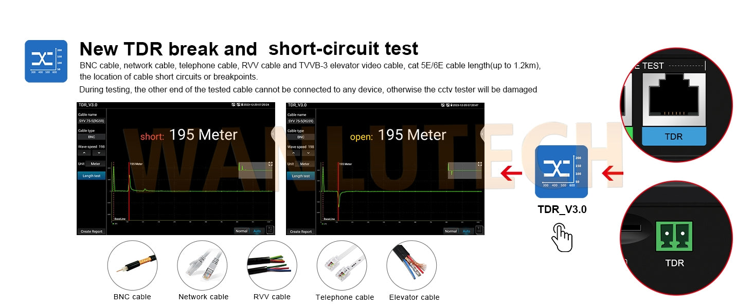 WANLUTECH OTDR CCTV Tester Essential Tool for Surveillance Camera Fiber Cable Network Testing MT-8810EFST