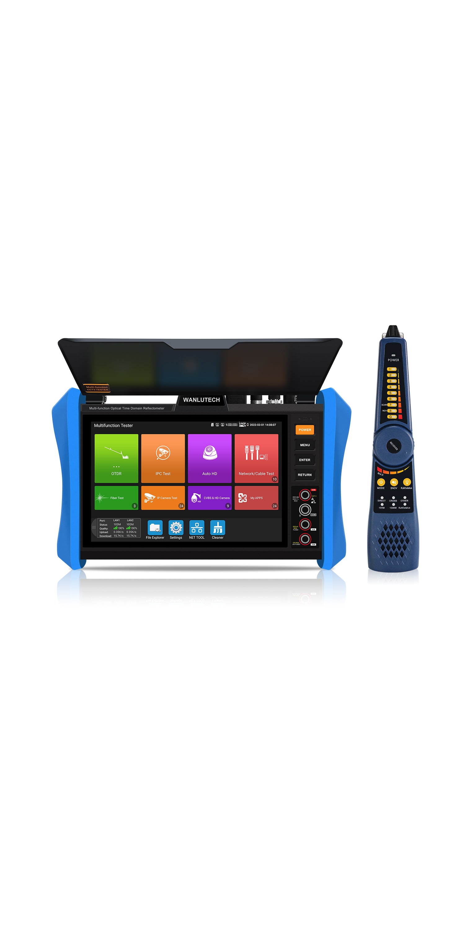 WANLUTECH OTDR CCTV Tester Essential Tool for Surveillance Camera Fiber Cable Network Testing MT-8810EFST