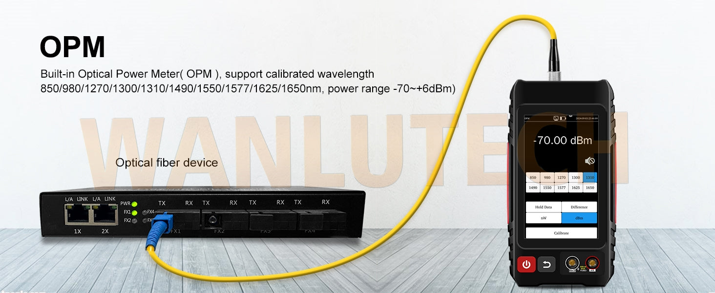 WANLUTECH Network Cable Tester, Digital Tone Generator with Probe Support Digital Multimeter Optical Power Meter Visual Fault Locator Network Test PoE Test Cable Continuity Testing (LT-600M)