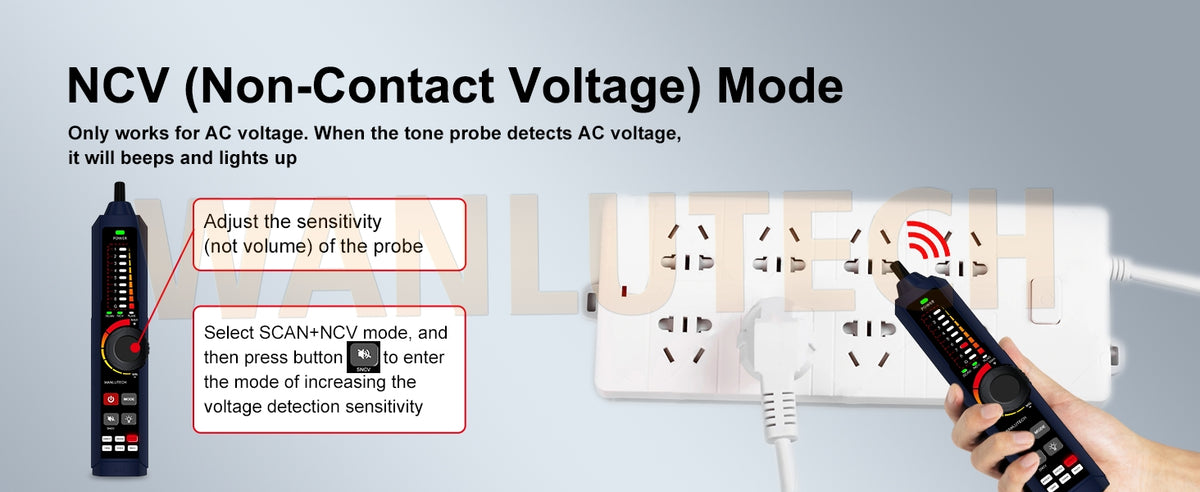 Rechargeable Network Cable Tester, WANLUTECH Tone Generator with Probe Support  Optical Power Meter Visual Fault Locator Network Test PoE Test Cable Continuity Testing (LT-500S).