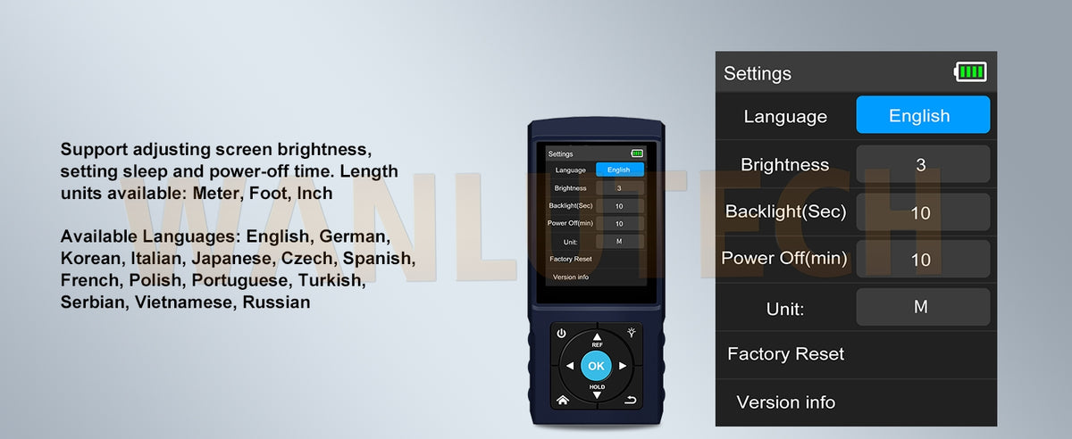 Rechargeable Network Cable Tester, WANLUTECH Tone Generator with Probe Support  Optical Power Meter Visual Fault Locator Network Test PoE Test Cable Continuity Testing (LT-500S).