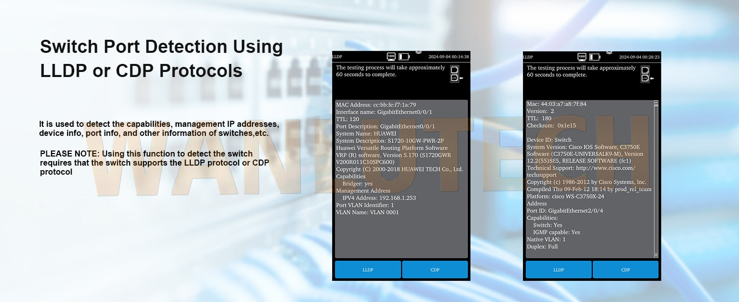 WANLUTECH Network Cable Tester, Digital Tone Generator with Probe Support Digital Multimeter Optical Power Meter Visual Fault Locator Network Test PoE Test Cable Continuity Testing (LT-600M)