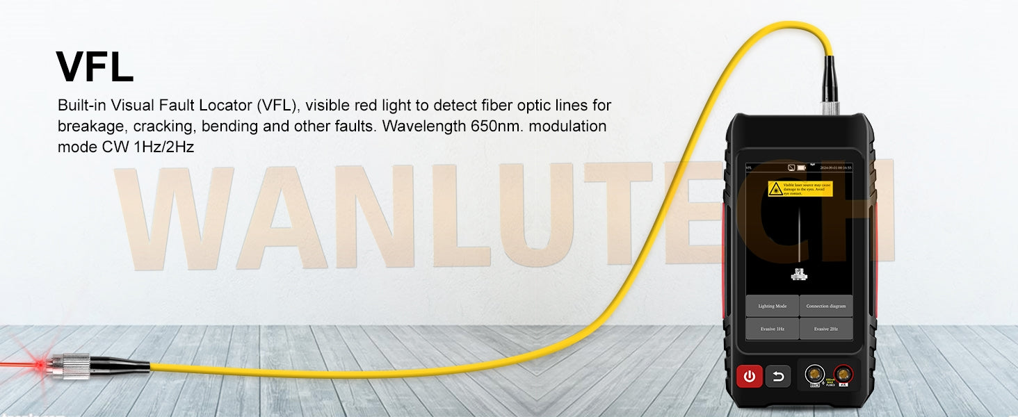 WANLUTECH Network Cable Tester, Digital Tone Generator with Probe Support Digital Multimeter Optical Power Meter Visual Fault Locator Network Test PoE Test Cable Continuity Testing (LT-600M)