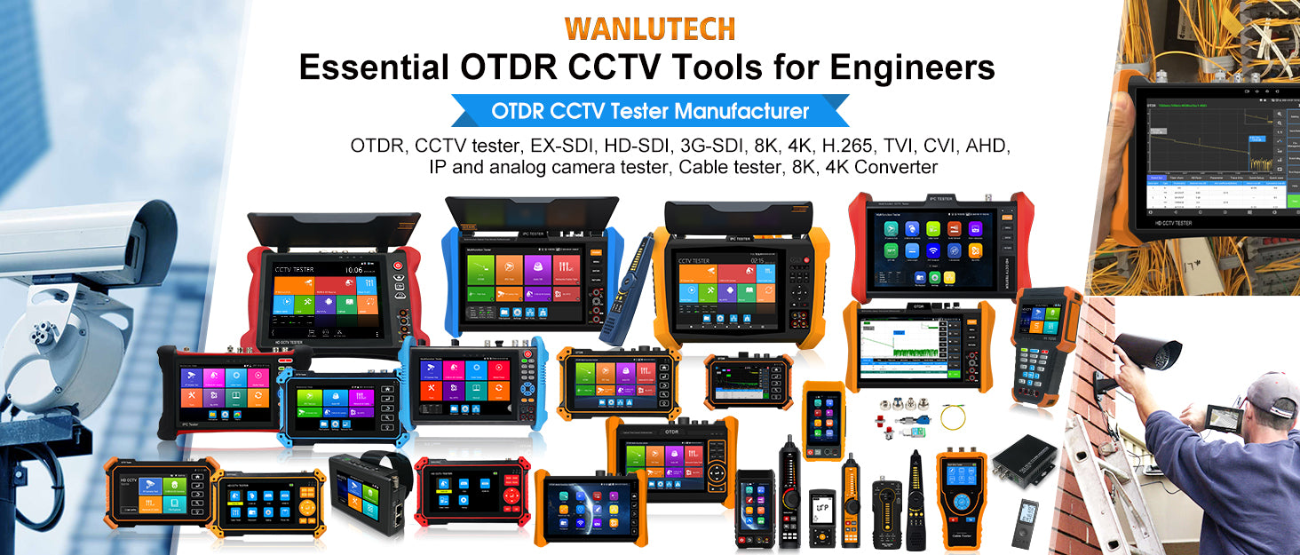 WANLUTECH CCTV OTDR Tester Essential Tool for Surveillance Camera Fiber Optic Cable Network Testing 