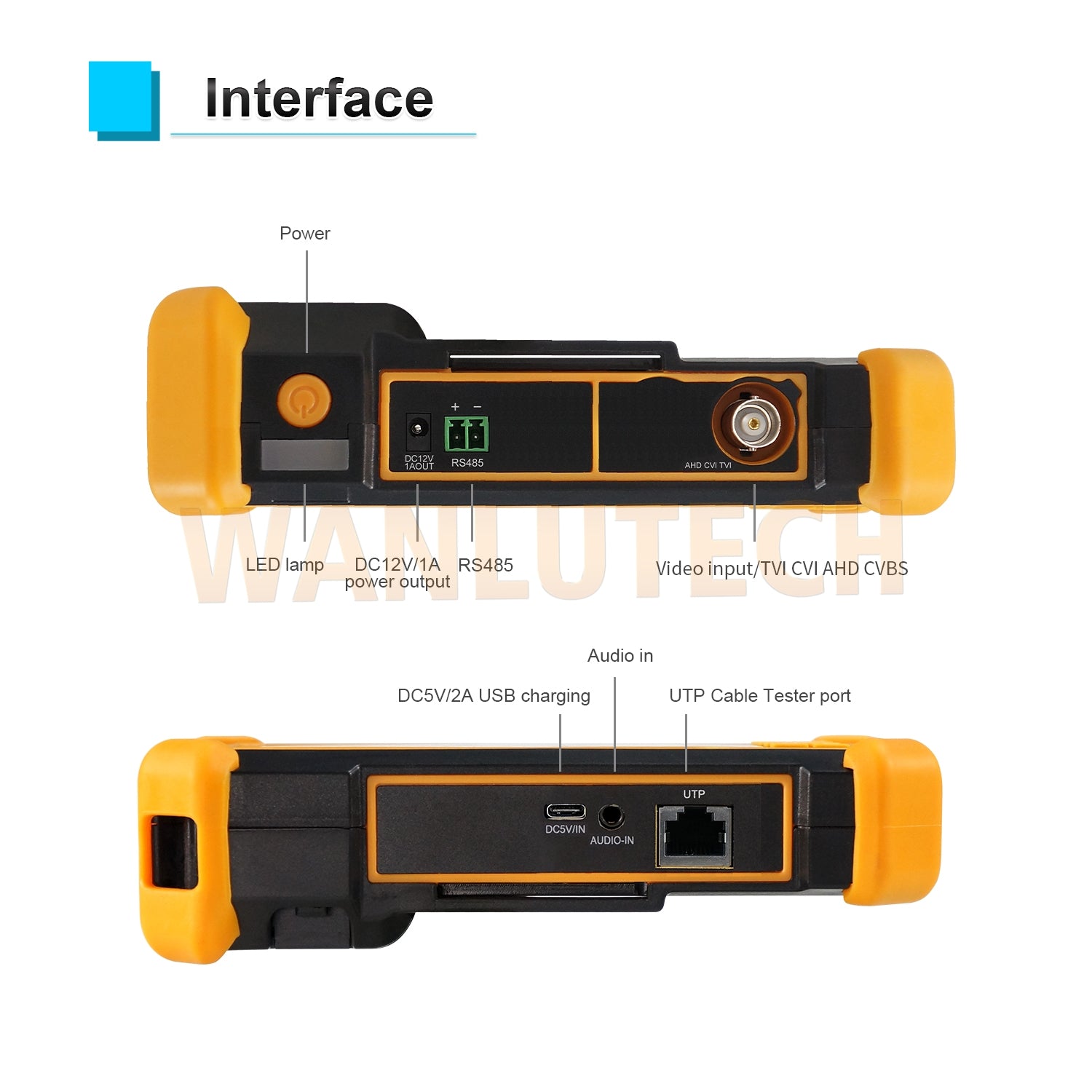 WANLUTECH CCTV Tester Essential Tool for Surveillance Camera Cable Network Testing HD-2900